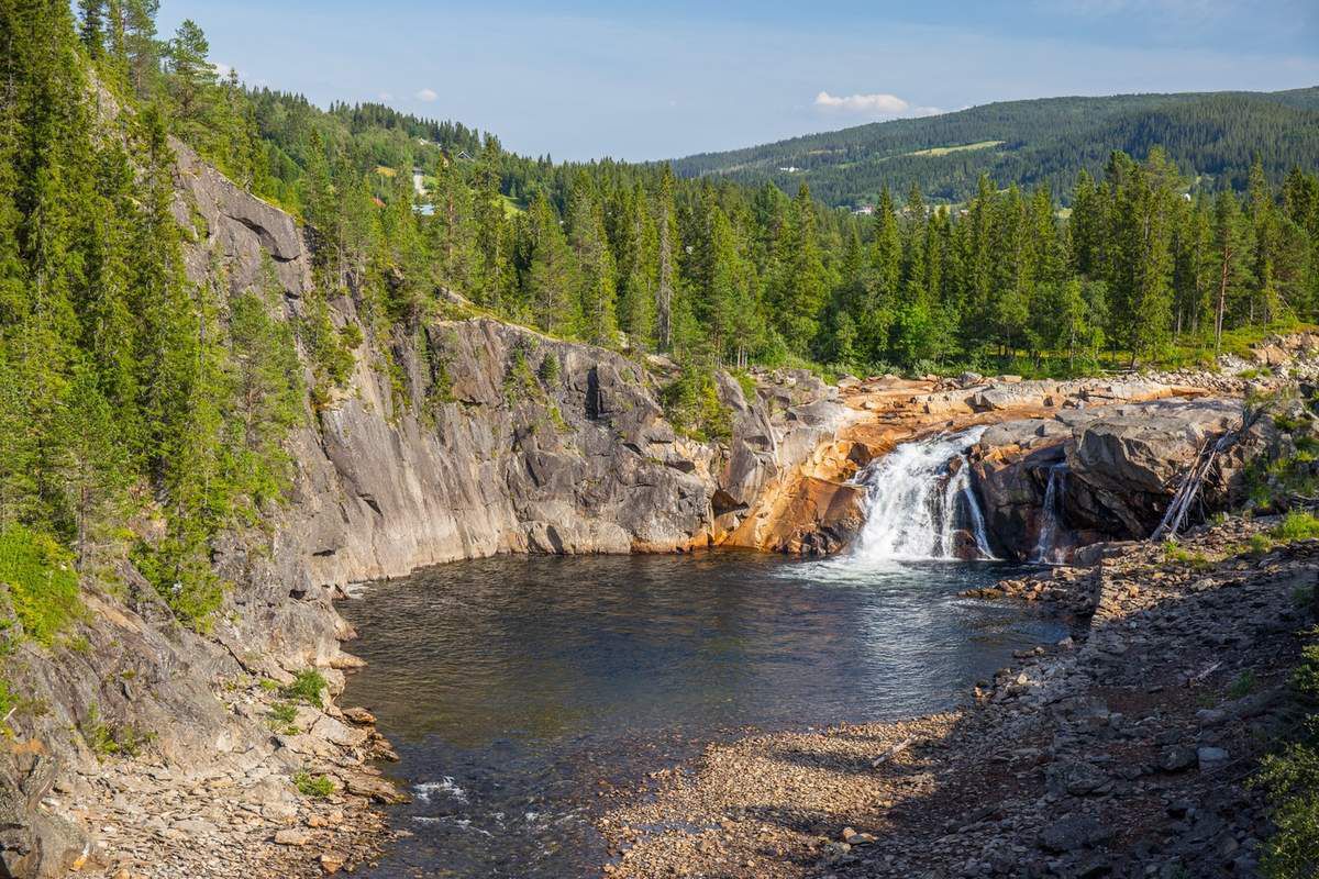Cascade sur la Rugla, du côté de Røros