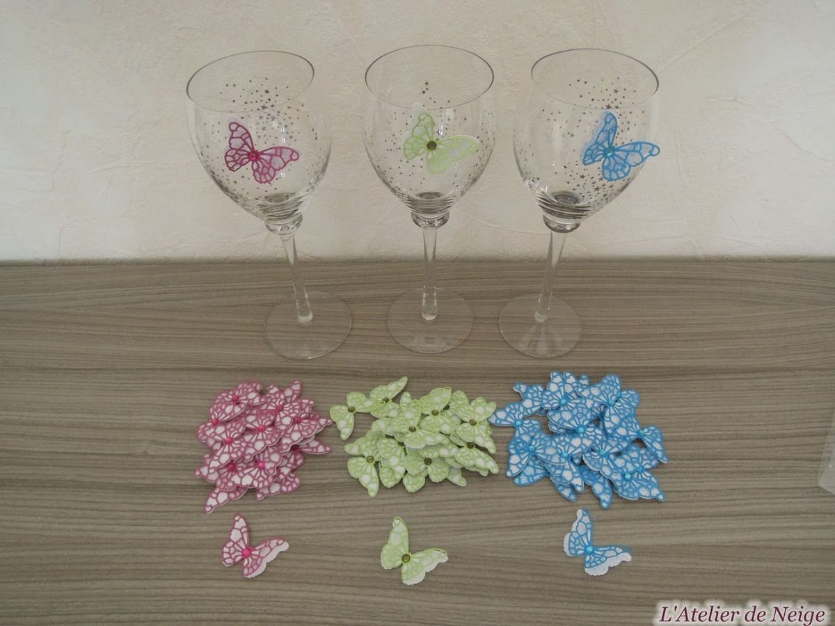 190 - Papillons décoratifs Baptême Erynn 24 juin 2018