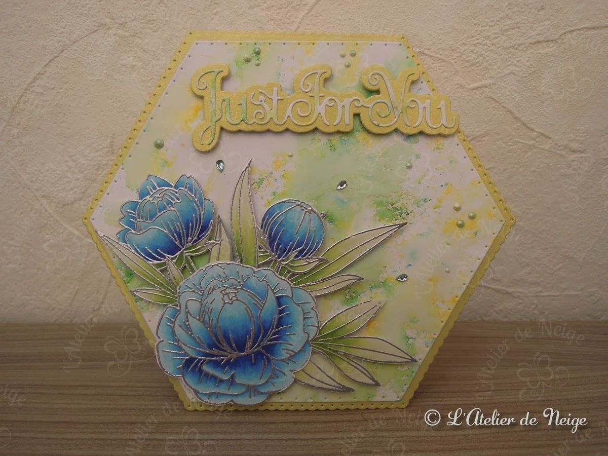 529 - Carte Just For You Fleurs Bleues