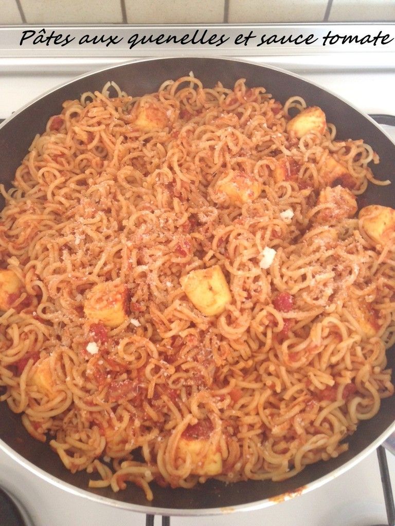 Pâtes aux quenelles et sauce tomate Gateauxandco