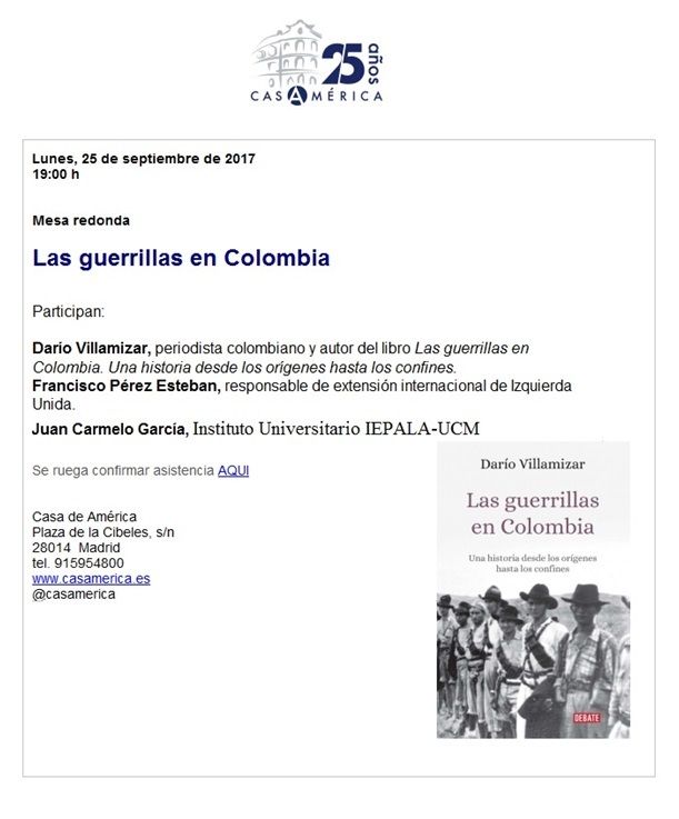 "Este libro hace parte de la memoria histórica de las guerrillas en Colombia que se encuentra dispersa en varios cientos de textos, testimonios, narraciones, informes, biografías, documentos fílmicos y fotográficos, que cuentan y analizan los casi setenta años de este conflicto político armado contemporáneo, aún en proceso de resolución. Hay además otras que no se han escrito o poco se cuentan, historias de dolor que se guardan en los recuerdos y en los corazones de muchas mujeres y muchos hombres, que de alguna manera se acercaron o se vieron involucrados en la confrontación. Otra parte de esas historias permanece oculta, enterrada en archivos oficiales o privados, legales o clandestinos, contrariando uno de los propósitos centrales en los procesos de transición al cierre de conflictos políticos armados o finales de períodos dictatoriales, que es dejar las cosas claras para así cumplir con el deber y el derecho a la verdad. De allí la importancia de que desde el Estado, y desde los grupos guerrilleros que se encuentran en procesos de negociaciones y paz, se adelante la desclasificación, apertura, y se facilite el acceso a documentos que consideran secretos. Así, el camino hacia la verdad va a ser más fácil. Desde una perspectiva integral, y en una secuencia cronológica, este trabajo analiza el surgimiento, desarrollo y proceso final de las organizaciones guerrilleras en Colombia entre 1950 y hoy, período en el que se registra la existencia de más de treinta grupos diferentes entre sí en cuanto a lineamientos y objetivos políticos e ideológicos, composición social, número de combatientes, presencia territorial, nexos con movimientos sociales, dimensiones y tiempo de persistencia en el accionar político-militar." D.V.H