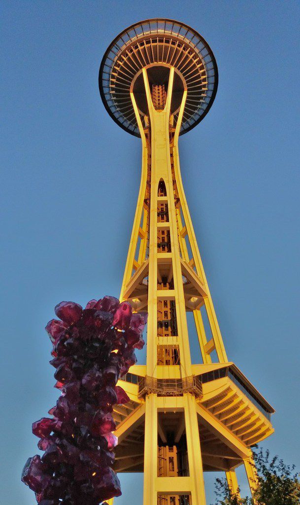 Seattle Space Needle vue de Chihuly Garden and Glass