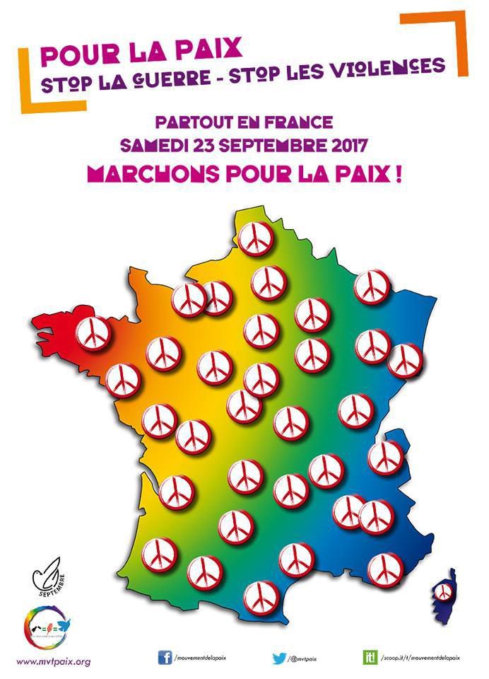 En Bretagne le samedi 23 septembre 2017 comme partout en France, en marche pour la Paix