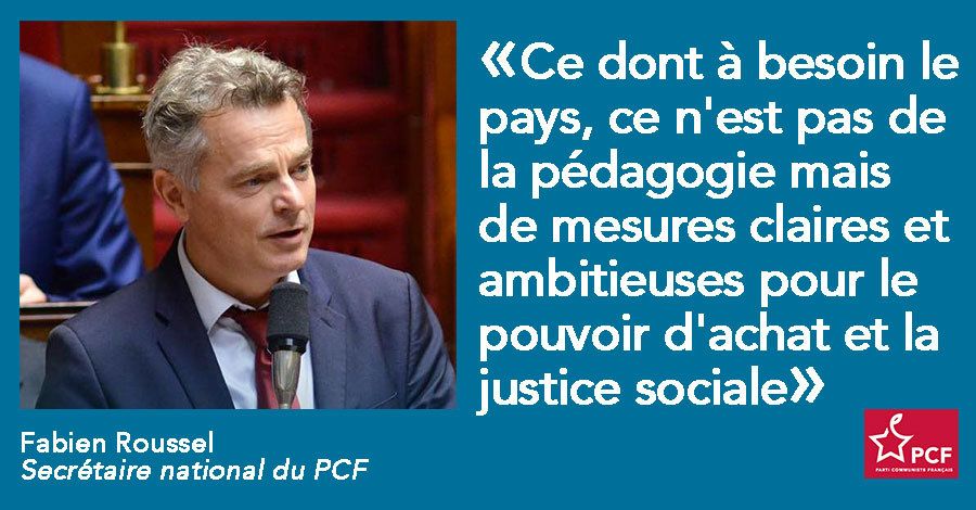 Réaction de Fabien Roussel au discours d'Emmanuel Macron ...
