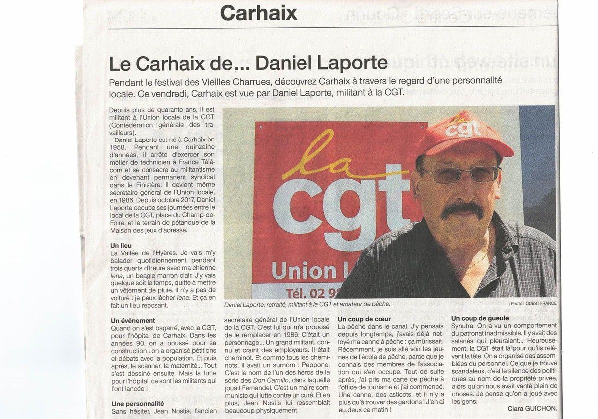 Le Carhaix de Daniel Laporte (Ouest-France, 20 juillet 2019) 