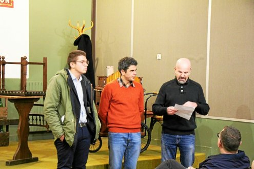 Voeux 2019 (photo Le Télégramme): Glenn Le Saoût, candidat finistérien aux Européennes sur la liste de Ian Brossat, Ismaël Dupont, secrétaire départemental du PCF, Pierre-Yves Liziar, secrétaire de section du PCF Le Relecq-Kerhuon