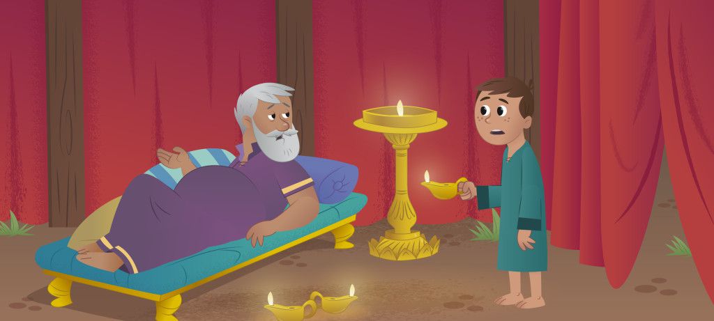 Le prêtre Eli va aider le jeune Samuel à découvrir que celui qui parle est le Seigneur Dieu