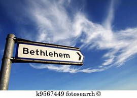 Panneau routier : en direction de Bethléem