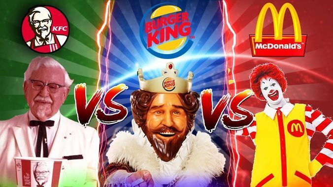 KFC, Burger Kingn Mac Donald's