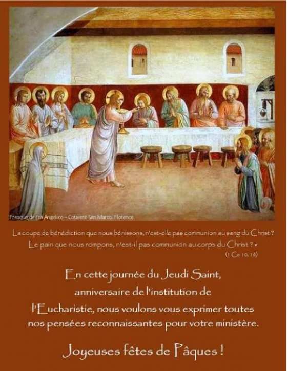 Jeudi saint : bonne fête aux prêtres