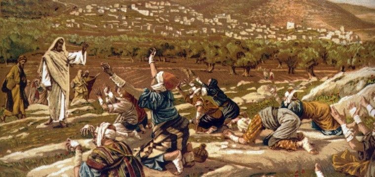 dix lépreux viennent à la rencontre de Jésus