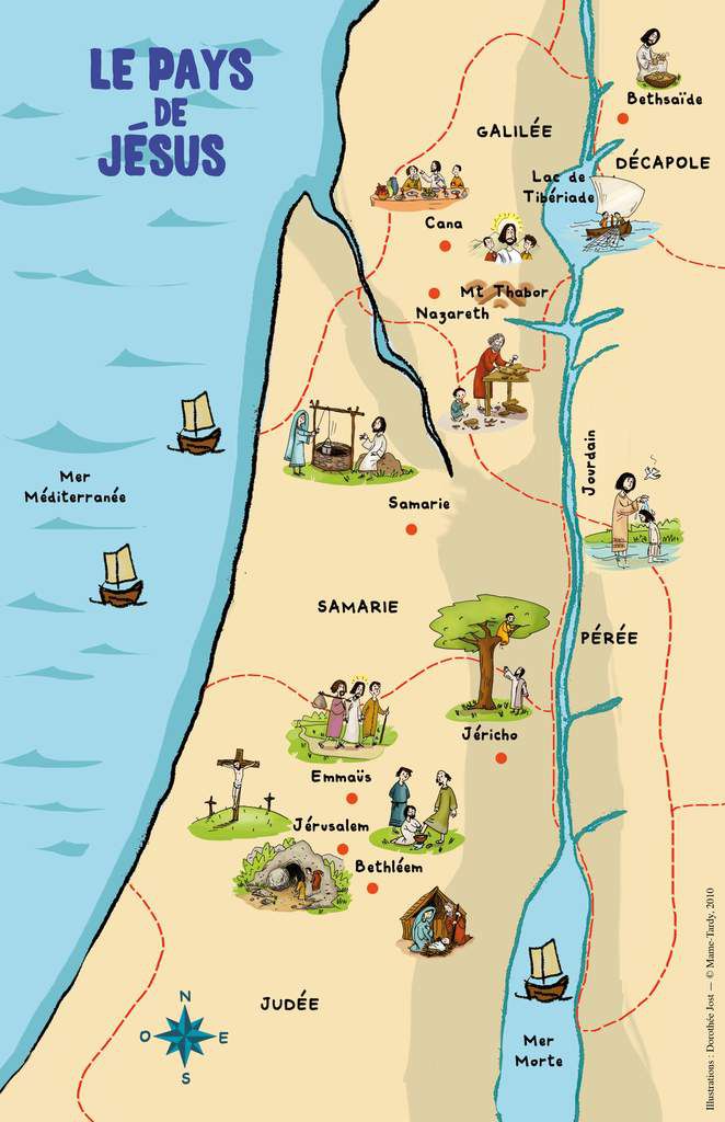 La Palestine au temps de Jésus Jéricho, Jérusalem Jourdain