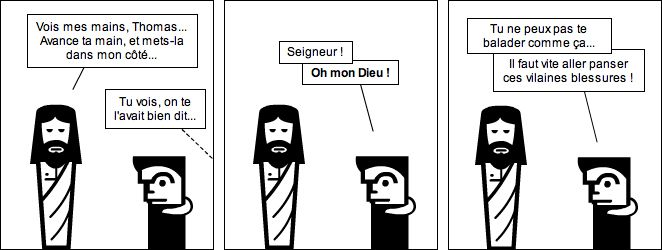 Jésus ressuscité, les apôtres et Thomas : les plaies