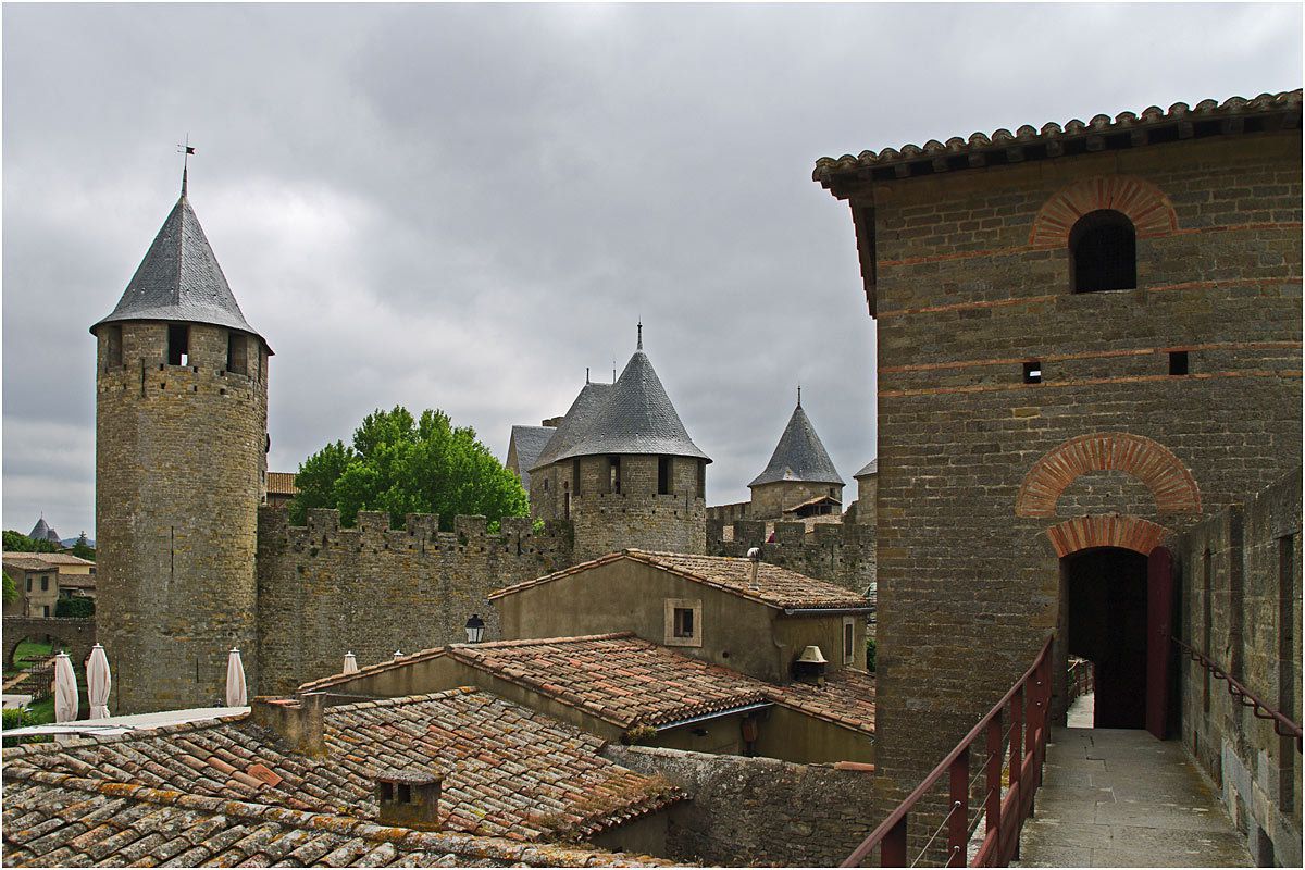 Carcassonne sur les remparts du château