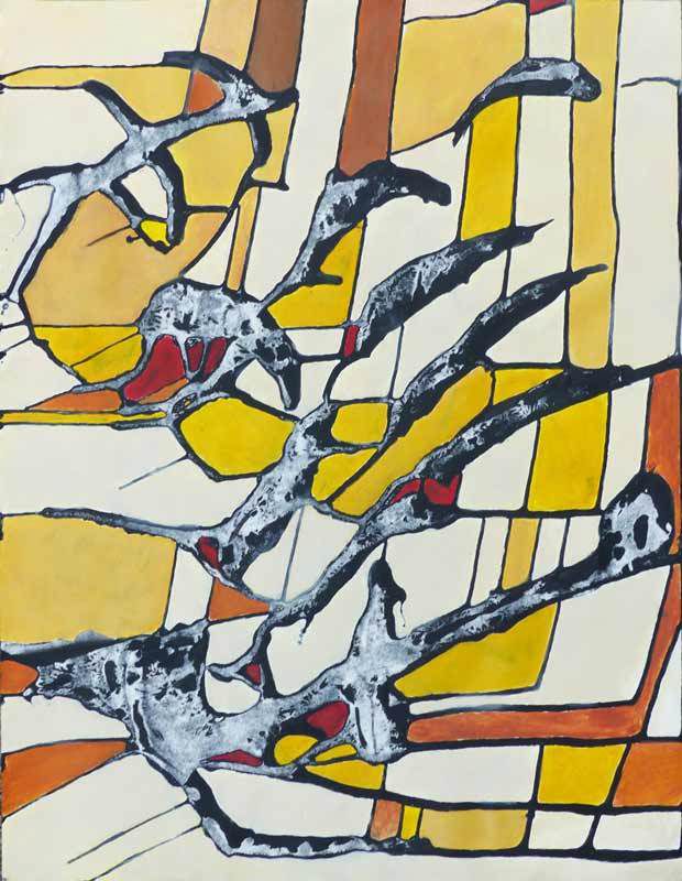 Didier Dufeu, atelier Peindre en liberté : peinture avec coulures, délavage, aplats.
