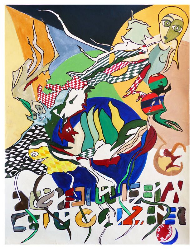 Peintures en neuf mois - Peinture et collage - Elisabeth Menir