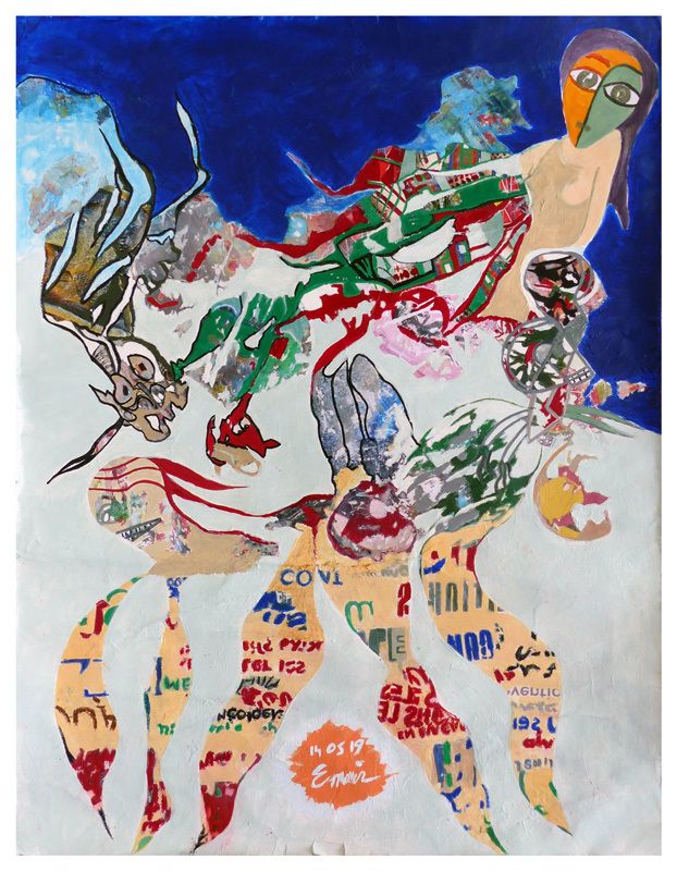 Peintures en neuf mois - Peinture et collage - Elisabeth Menir