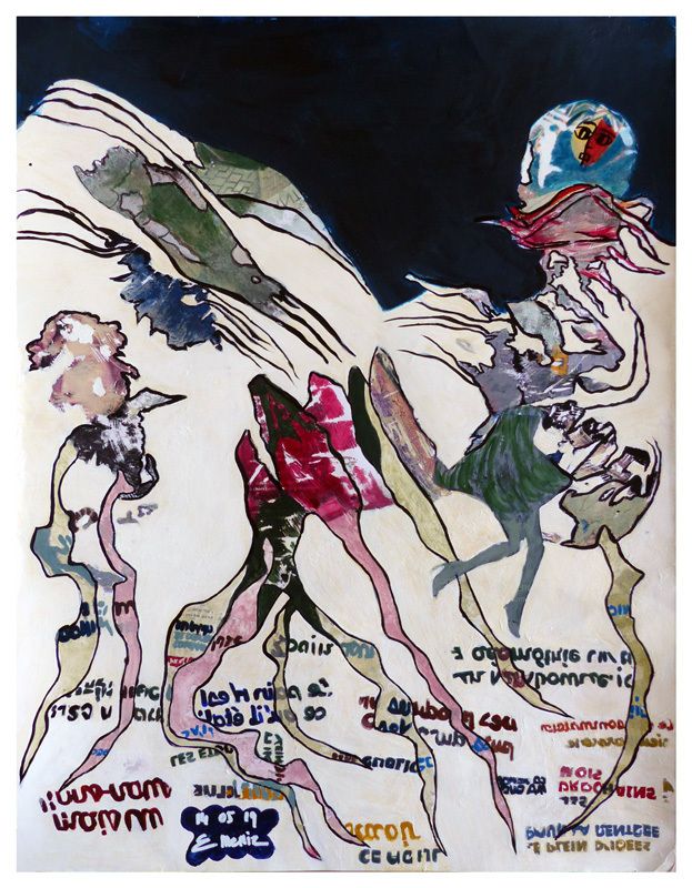 Peintures en neuf mois - Peinture et collage - Elisabeth Menir