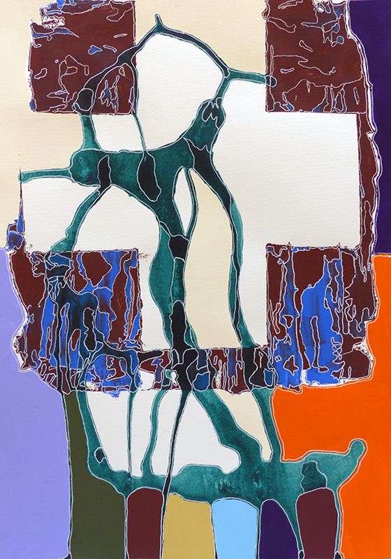 Elise Desvaux Nsongo - Peinture n°473 - 35 x 50 cm - 2020-04