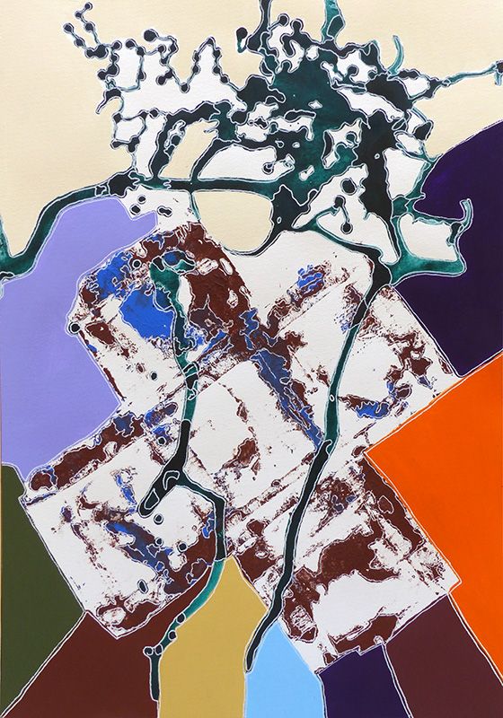 Elise Desvaux Nsongo - Peinture n°474 - 35 x 50 cm - 2020-04