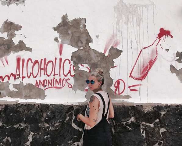 Inscription "Alcoholicos Anonimos" - Arrecife, Lanzarote, Iles Canaries
