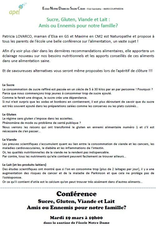 5_Ecole_18/19_mars : Conférence sur l'alimentation