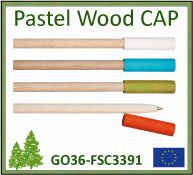 Stylo Pastel Wood Cap certifié FSC® - GO36-FSC3391