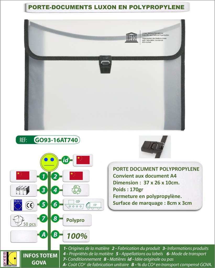 PORTE DOCUMENTS EN POLYPROPYLENE LUXON