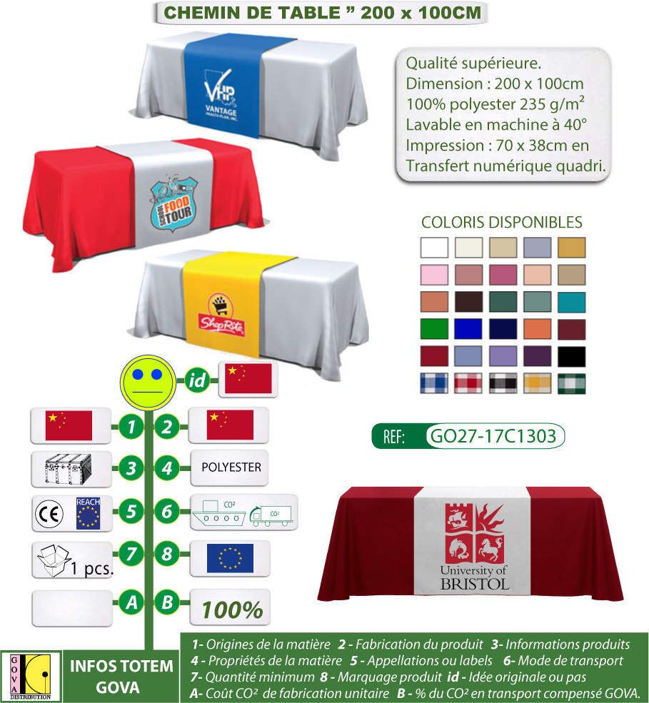 Chemin de table 100 x 200 cm