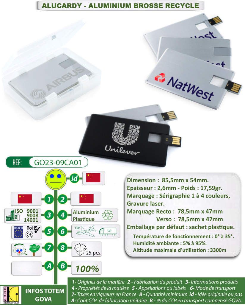 Clé USB CARDY au format carte de visite