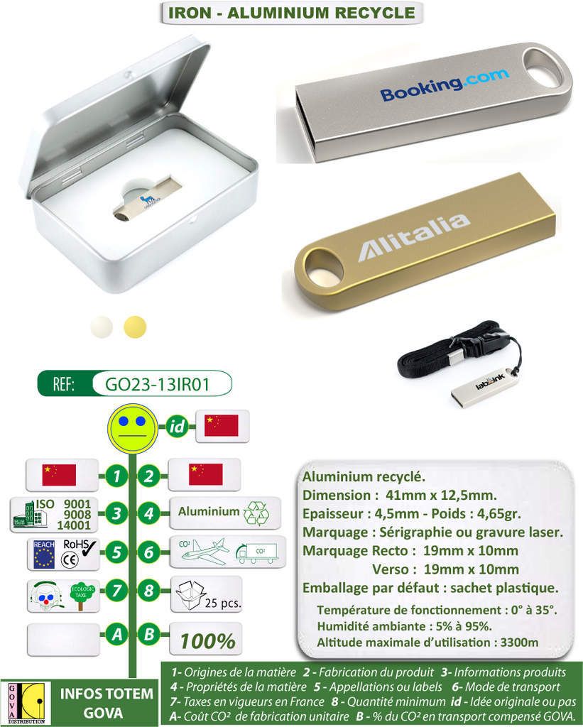 Clé USB IRON en aluminium