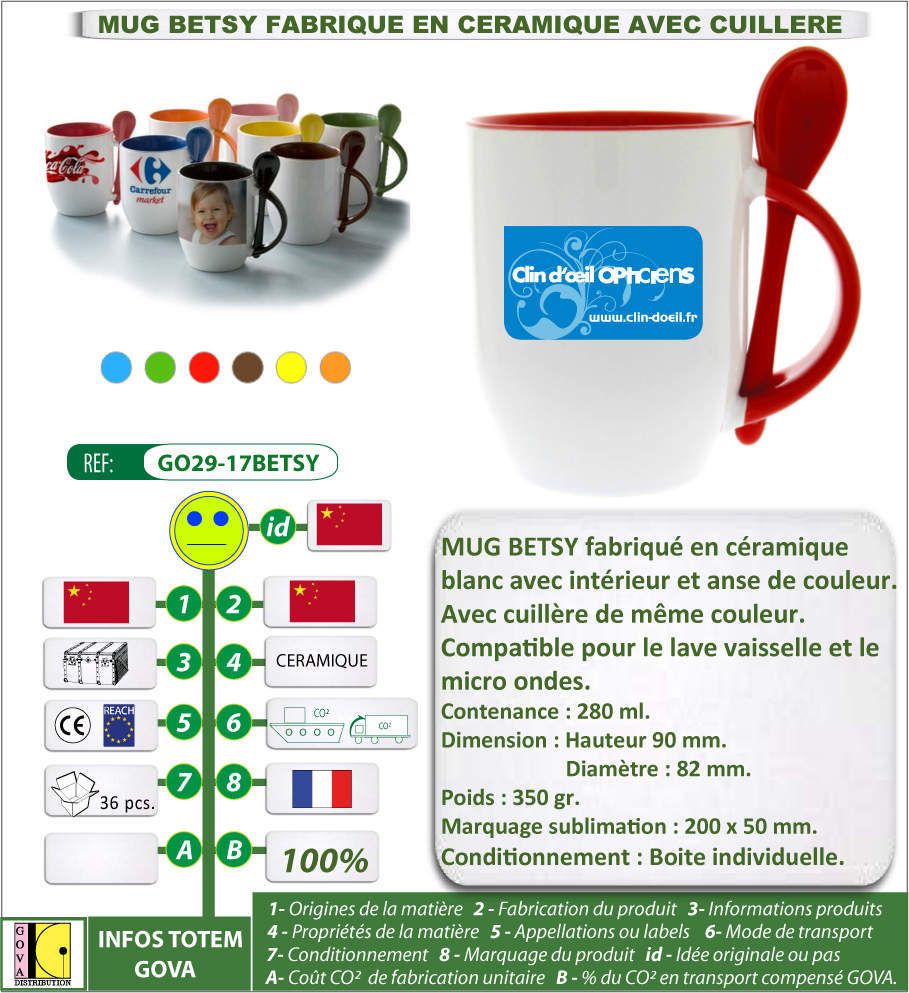 Mug BETSY avec cuillère
