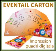 Eventails en carton recyclable avec impression quadri digitale - production européenne