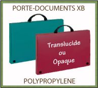 Porte-documents XB en polypropylène recyclable opaque ou transparent - 12 tailles disponibles