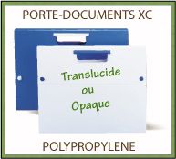 porte-documents en polypropylène recyclable XC avec poignée intégrée fermeture bouton pression 2 dimensions disponibles