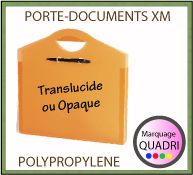 Porte-documents en polypropylène recyclable opaque ou transparent avec poignée intégrée - Modèle XM 