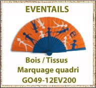 Eventail publicitaire bois tissu fabrication européenne - GO49-12EV200