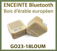 Enceinte bluetooth portable Lou maple en bois d'érable naturel européen - GO23-18LOUM