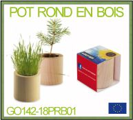 pot rond de plantation floral en érable avec graines et personnalisation