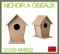 Nichoir a oiseaux en bois a constuire