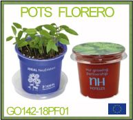 Pot en plastiue Florero avec graines et personnalisation - 5 coloris disponibles