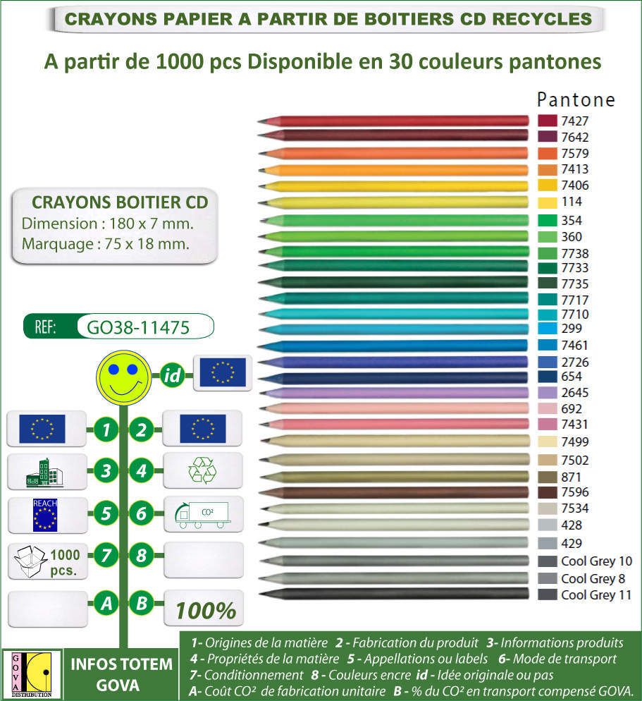 crayons en plastique recycle