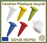 Cendrier de plage plantoir en polypropylène recyclé avec impression sérigraphie - GO128-18CP02