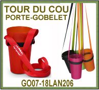 Porte-gobelet tour du cou - 8 coloris disponibles - GO07-18LAN206