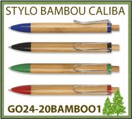 Stylo bille Caliba bambou attributs abs marquage publicitaire - GO24-20BAMBOO1