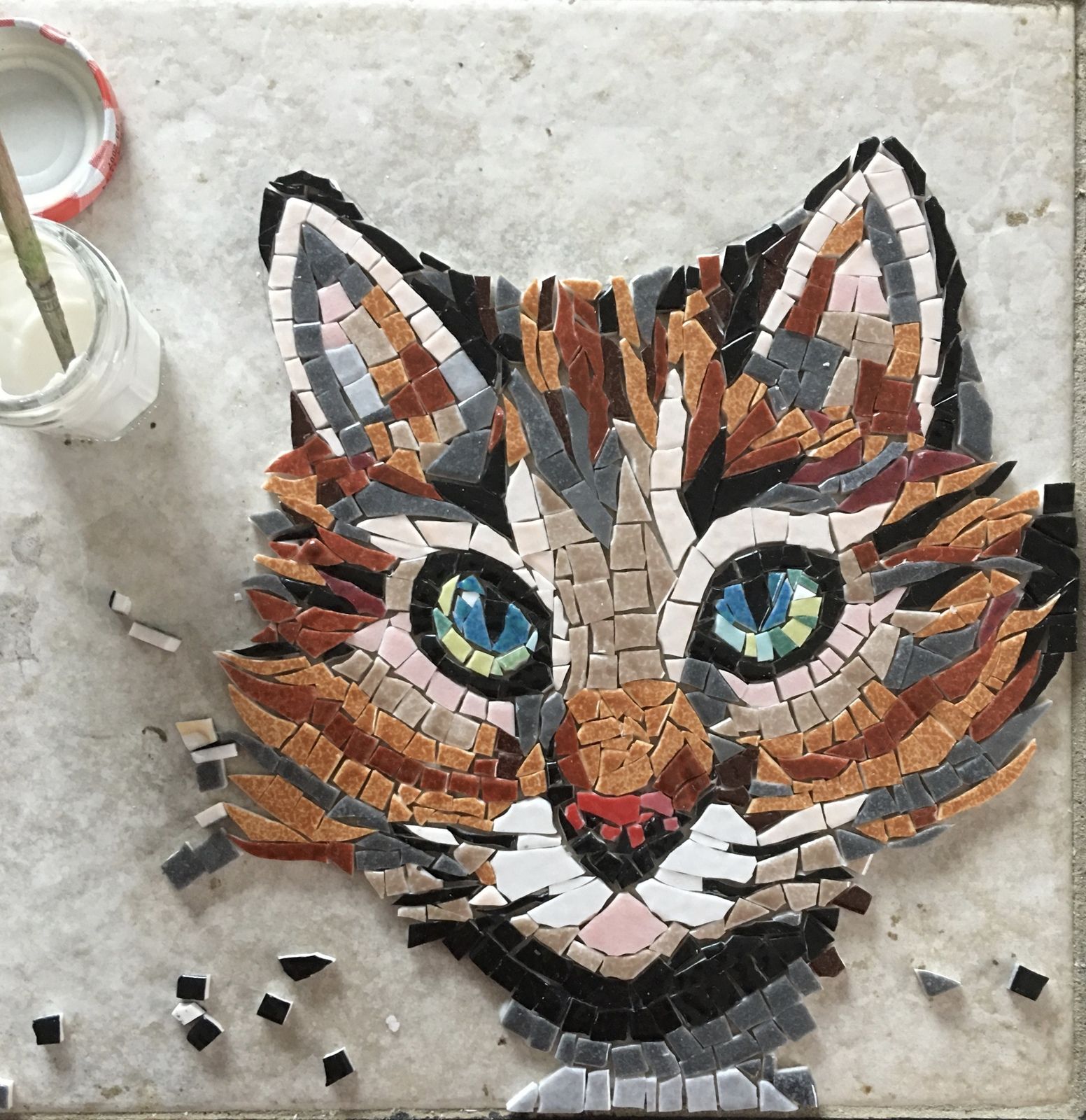 Mosaique Tete De Chat Carterie Scrapbooking Objets Alteres Tutos s