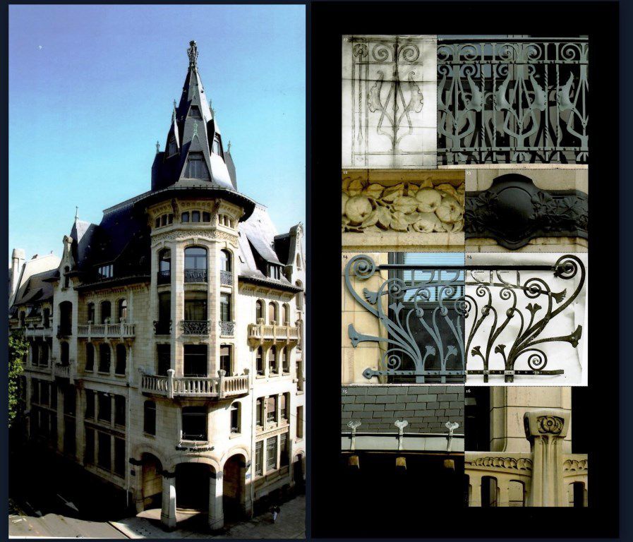L'ancienne banque Renauld 1907 Edifice art nouveau actuel banque B.N.P. PARIBAS à Nancy