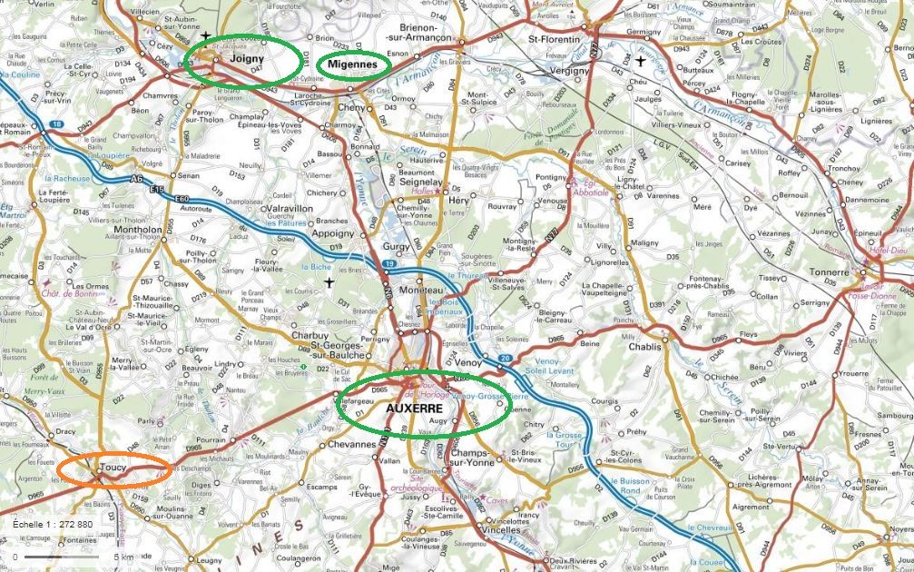 Où se situe Toucy dans l'Yonne ?