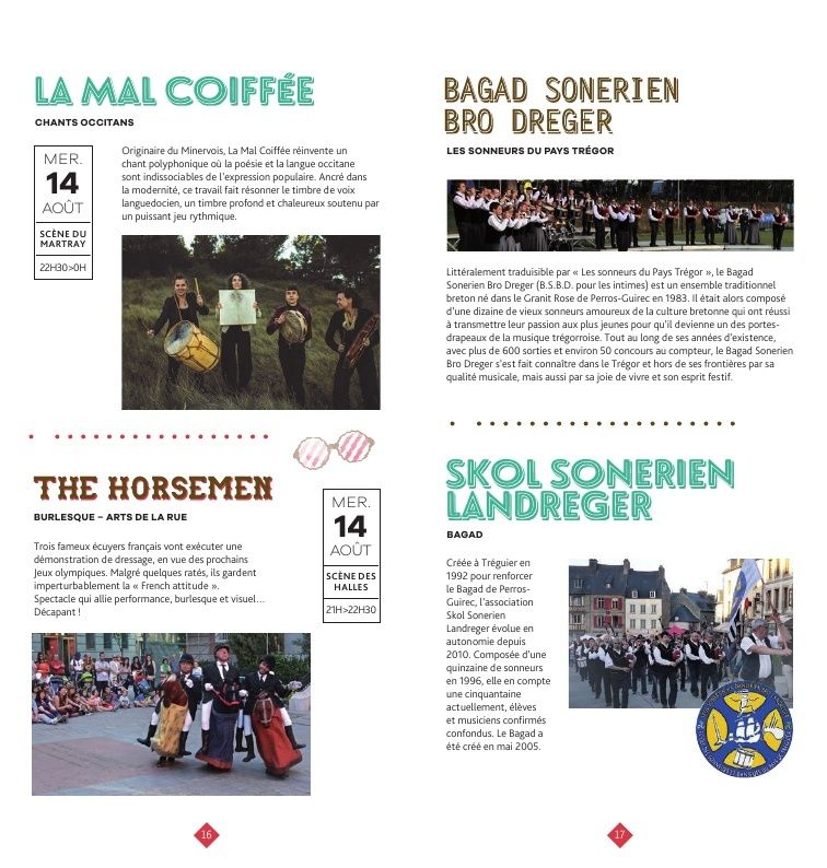 TREGUIER : Les Mercredis en fête sont de retour du 17 Juillet au 16 Août 2019