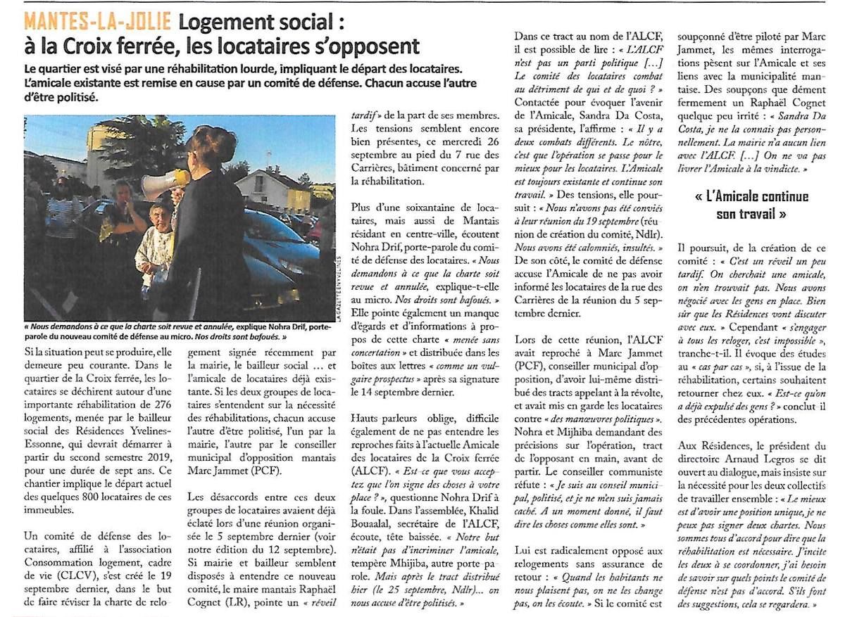 Le 4 octobre 2018, déjà les locataires s'opposaient entre eux. Piètre manoeuvre pour "blanchir" le maire et LR Yvelines-Essonne
